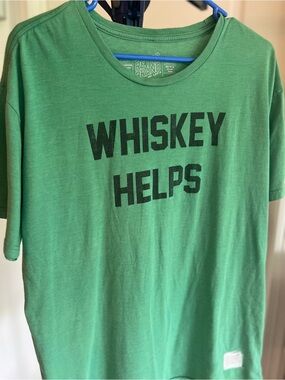 Original Retro Green T-Shirt  “WHISKEY HELPS” St. Patrick’s Day South Moon Under